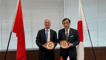 Ambassador Bouhlal and the Mayor of Taku city